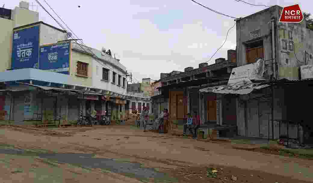 नागोला का मुख्य चौराहा राजस्थान बंद के दौरान दिखा सुनसान